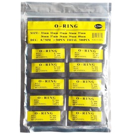 1 Pack 500pcs Watch Gaskets Fix Kit, 0.7mm Thick Rubber Sealing O-Ring Washers, 10 Models Watch Repair Tool for Watchmakers, Waterproof Ring for Watch Back Watch Gaskets Replacement(Diameter 31-40mm)