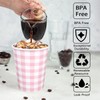 JCTHKUKU 100 Pcs Gingham Paper Drinking Cups, Pink Checkered Disposable