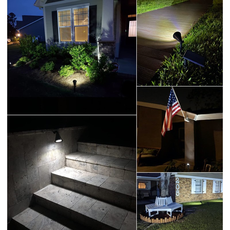 MEIHONG Solar Spot Light Outdoor, Waterproof LED Landscape Lights Dusk