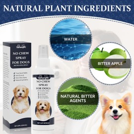 TachengMC No Chew Spray for Dogs, 150 ml Bitter Apple Deterrent Spray to Stop Chewing, Licking and Biting on Furniture, Shoes and Plants, Alcohol-Free Puppy Training Aid for Indoor and Outdoor Use