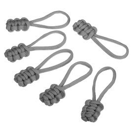 PATIKIL Zipper Pulls Replacement, 6 Pack Extension Cord Handle Fix Pull Tab Extender Fixer Slider Head Repair Kit for Luggage Backpack Jacket, Dark Grey