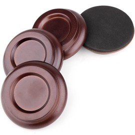 Upright Piano Caster Cups,Eison Solid Sapeliwood Piano Caster Piano Leg Floor Protectors with Non-Slip & Anti-Noise Foam for Hardwood Floor (Dark Brown)