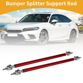 Partuto 2pcs 20cm/7.87in Car Splitter Support Rods Adjustable Front Rear Bumper Lip Splitter Strut Rod Tie Support Bars Aluminum Alloy Red