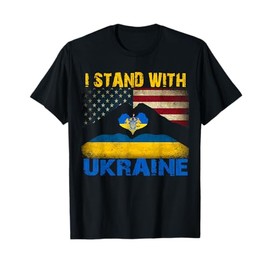 I Stand with Ukraine Support Ukraine Lover Pride Ukraine USA T-Shirt