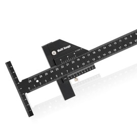 Sukudon Marking Ruler, Stainless Steel T Type Hole Ruler Mitre Angle Ruler Woodworking Scribing Ruler Aluminium Alloy T Type Scriber Measure Carpentry Marking Gauge DIY Tools