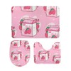 Kuizee Bath Rug Set 3 Piece ﻿Carton of Strawberry Milk