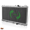 2-Row Full Aluminum Core Dual Core Racing Radiator Compatible with