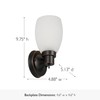 Lydia Wall Sconce, Oil Rubbed Bronze Finish, Frosted Glass Shade,