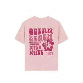 SOLY HUX Girl's Short Sleeve Graphic Tees Crew Neck Beach Tops Casual Summer T-Shirts Pink Letter 12Y