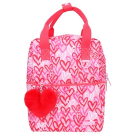 Depesche 12232 TOPModel One Love Backpack for Children in Red and Pink with Plush Heart, Bag with Adjustable Straps and Pendant, Multi-Colour