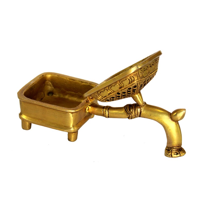 Esplanade Brass Incense Burner Dhoop Dani Stand with Handle- 15