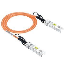 [Orange] 10G SFP+ DAC Cable 1 Metre (3.3 ft), Twinax SFP+ Cable for Cisco SFP-H10GB-CU1M, Meraki MA-CBL-TA-1M, Ubiquiti UniFi, D-Link, Supermicro, Netgear, Mikrotik, Open Switches