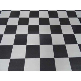 PVC Flooring Vinyl Flooring in Checkerboard Black White DIN A4 Sample Piece
