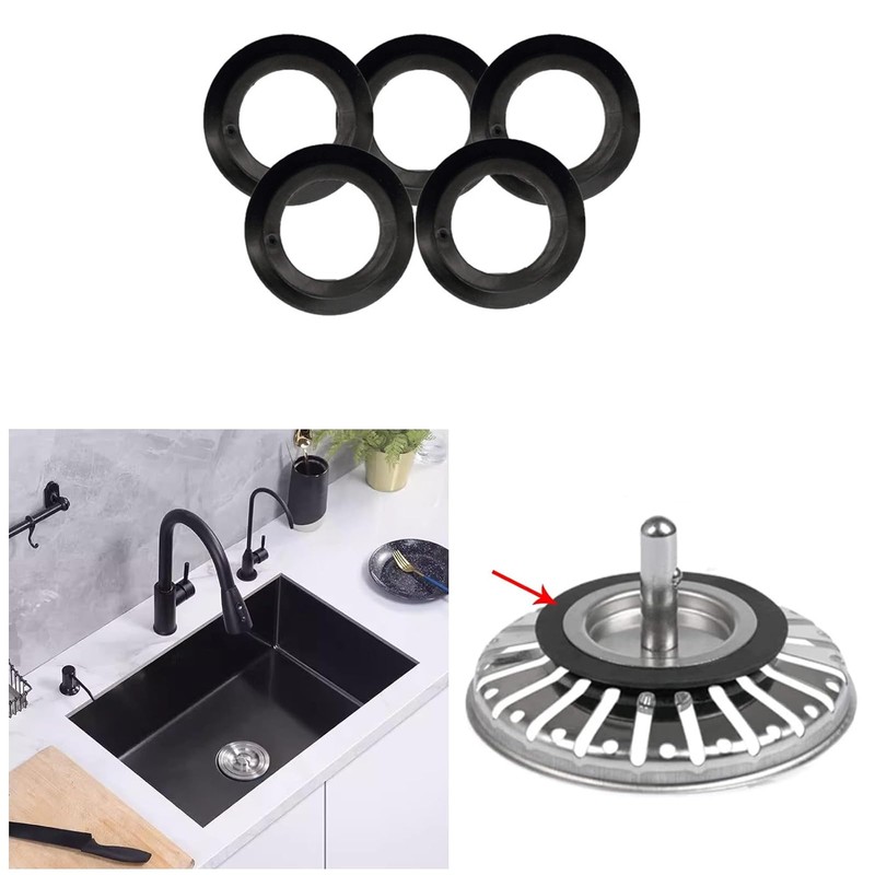 5 Pcs Kitchen Sink Drain Rubber Washer, Basket Strainer Plug