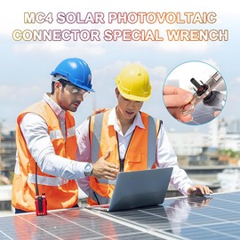 WKRTDY MC4 Connector Tool Set - 2-Piece Plug-In Aluminium Installation Tool Set with Key and Tensioner for Easy Disconnection of Connector and Socket