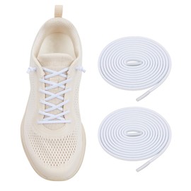VEILLEONG No Tie Shoelaces，Elastic Shoe Laces - One Size Fits All Adult and Kids Shoes White