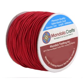 Mandala Crafts 1mm 100M Round Rubber Fabric Crafting Stretch Elastic Cord String (Red)