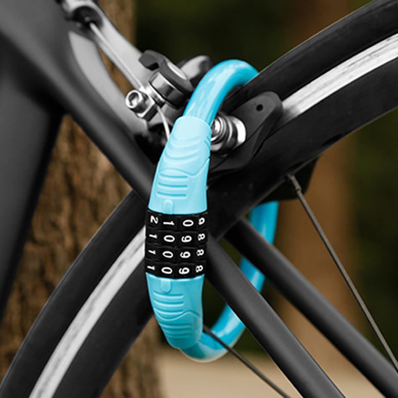 Yesmin 4 Digit Resettable Cable Code Bike Lock, Mini Portable