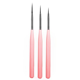 luoshaPUCY Nail Design Brush, [Pack of 3] Nail Art Liner Brush Professional Nail Art Brush Fineliner for DIY Nail Art Salon Design (Pink)