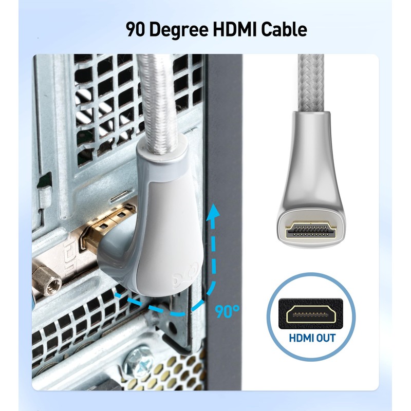 Cable Matters 48Gbps Ultra HD 8K Right Angle HDMI Cable