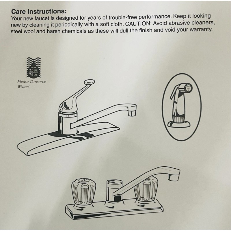 A2ZECO Kitchen Sink Faucet with Pull-Out Side Sprayer 2-Handle 4-Hole