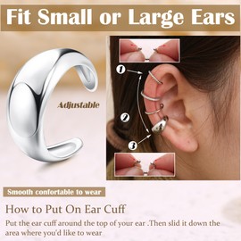 Finrezio 3/4 Piece Ear Cuff Set for Women Ear Cuff Non Pierced 14 Carat Gold-Plated Ear Cuff Gold Clip Earrings Non Piercing Gold Ear Cuff Cartilage Earrings Adjustable Fake Earrings