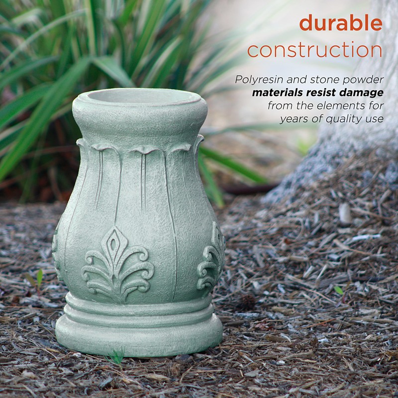 Alpine Corporation 12" Tall Indoor/Outdoor Roman Column Gazing Globe Display