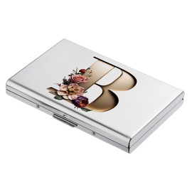 BONSYL Credit Card Holder, Slim RFID Blocking Card Holder Wallet, Fashionable Design and Artistic Patterns Metal Credit Card Holder Wallet, for Men Women.(6 Slots/Silver/B)