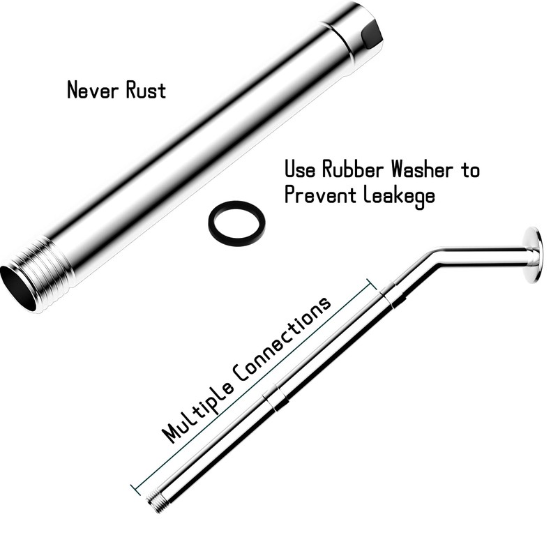 iFealClear Shower Arm Extension, Solid Brass Shower Head Extension Arm
