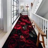 Rose Runner Hallway Rug, 2x7ft 3D Red Rose Hallway Carpet,