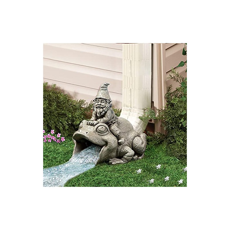 CT DISCOUNT STORE Cute, Playful Cat, Gnome and Frog Downspout