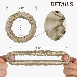 Pack of 8 Hair Bobbles, Premium Satin Hair Bands, Elastic Bands, Soft Elastic Silk Ponytail Holder, Colourful Elastic Hair Bands for Women and Girls