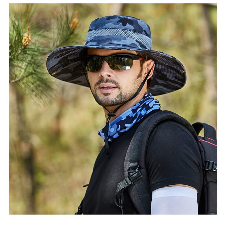 LeafIn Men's Hat Mesh Outdoor Fishing Hat Ten Gallon Hat