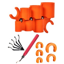 Vorhixa 12 Pcs 1/4-1 Inch Depth Gauge and Pipe Deburring Tool, Removal Tools Set for Sharkbite Fittings, Deburring Tool with 5 High Speed Steel Blades,Plumbing Tools Kit for PEX Copper PVC CPVC Pipes