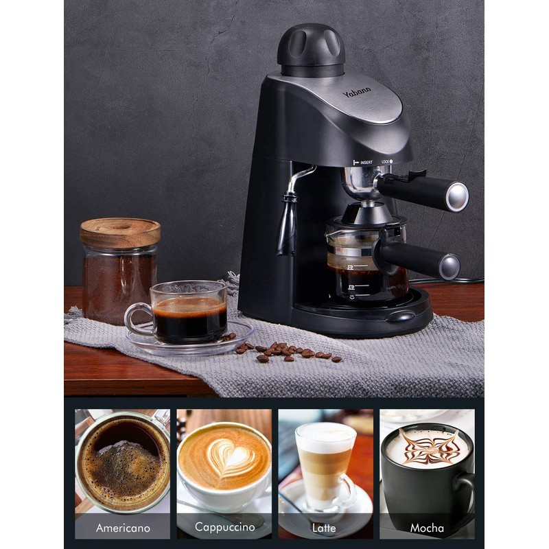 Yabano Espresso Machine, 3.5Bar Espresso Coffee Maker, Espresso and Cappuccino