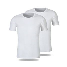 Short Sleeve Athletic Tshirt Womens Versatile Basics Essentials Children Tops Unisex Crewneck Men Running Shirts Pack of 2 White
