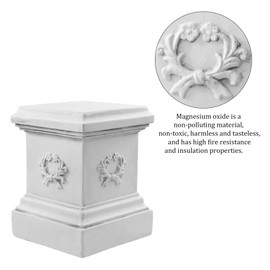 TOETOL Garden Outdoor Statues Classic Plinth Sculptures Decor Base Riser 16.7" Magnesium Oxide Stone Grey Yard Patio Deck Home Hallway Sculpture