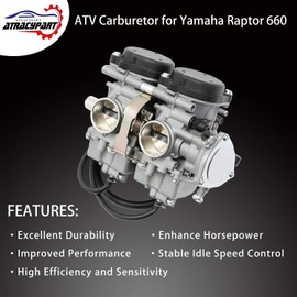 Carburetor Replacement Comportable with Yamaha Raptor 660 660R YFM660 YFM 660R ATV Quad Carb 2001 2002 2003 2004 2005 Replaces 5LP-14900-00-00 5LP-14900-20-00 5LP-14900-30-00
