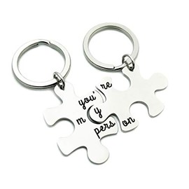 ZUOPIPI You're My Person Couple Keychains for Him and Her 2pcs Puzzle Piece Keychains Relationship Gifts (Puzzle Piece style2)