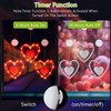 3Pcs Valentine's Day Window Lights, Red Heart Shaped Valentine's Day