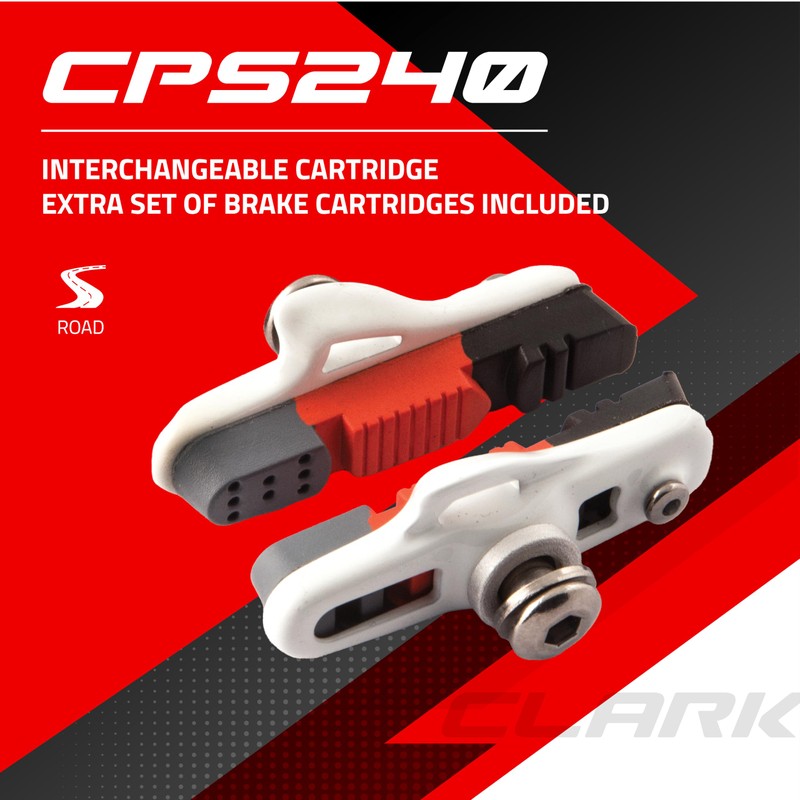 Clarks Elite Road Brake Pads, Lightweight Holder & Triple Compound