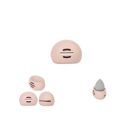 Sprigold Womens Soft Silicone Travel or Daily Makeup Sponge Holder, Dust-proof Portable Cosmetic Face Beauty blender, Soft and Eco-Friendly Silicone Beauty Make up Organizer (1, Upgrade Khaki)