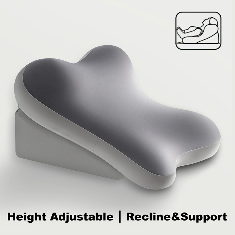Adjustable Memory Foam Backrest Pillow with Neck Support, Ergonomic Bed