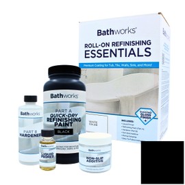 Bathworks Bathtub Refinishing Kit Quick-Dry Standard 22oz. w/Non-Slip Protection (BLACK)