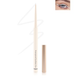 White Matte Eyeliner Gel Pencil, Waterproof Smudge-Proof Retractable Eyeliner, Ultra-Fine Tip, Quick-Drying Long-Lasting, High Pigmented Waterline Eyeliner, Precision Eye liner Pen Makeup for Women-05