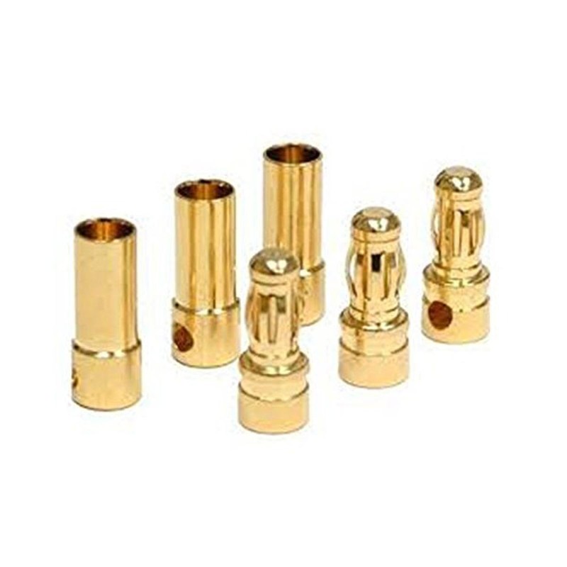 powerday 3.5mm Gold Bullet Connector Male or Female Plug for