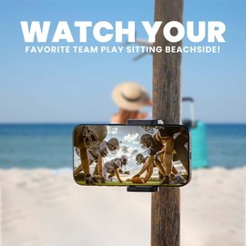 Phone Holder for Your Beach Pole Umbrella and Chairs - Securely Attaches Your Smart Phone to Your Beach Pole Umbrella (All Types) to Keep It Safe and Out of The Sand While Chillin' at The Beach