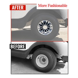 4PCS 8" Wheel Hub Caps for Universal Golf Cart Wheel Rim Covers,Chrome