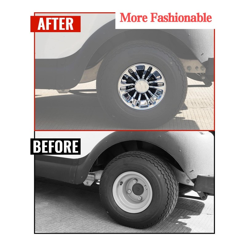 4PCS 8" Wheel Hub Caps for Universal Golf Cart Wheel