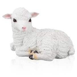 Sheep Statue, Lamb Garden Statue Lamb Figurine Cute Outdoor Decoration Animals Sculpture Sheep Ornaments Resin Figurine Lamb Ornament Decor for Yard Patio Landscaping Decor